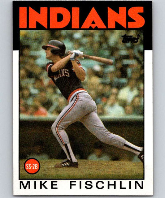 1986 Topps #283 Mike Fischlin Indians MLB Baseball Image 1