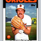 1986 Topps #288 Don Aase Orioles MLB Baseball Image 1