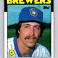 1986 Topps #292 Chuck Porter Brewers MLB Baseball Image 1