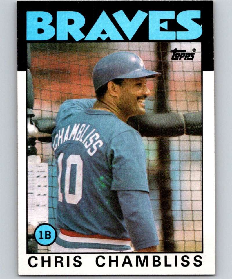 1986 Topps #293 Chris Chambliss Braves MLB Baseball Image 1