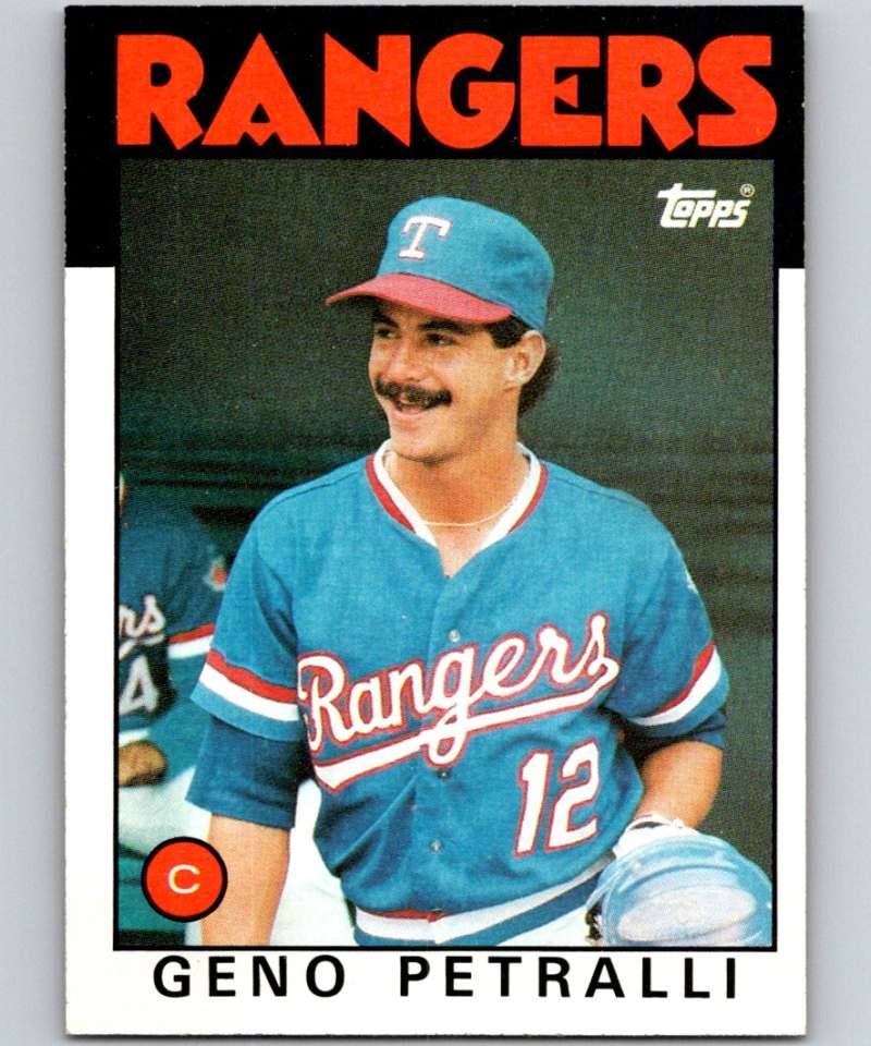 1986 Topps #296 Geno Petralli Rangers MLB Baseball Image 1