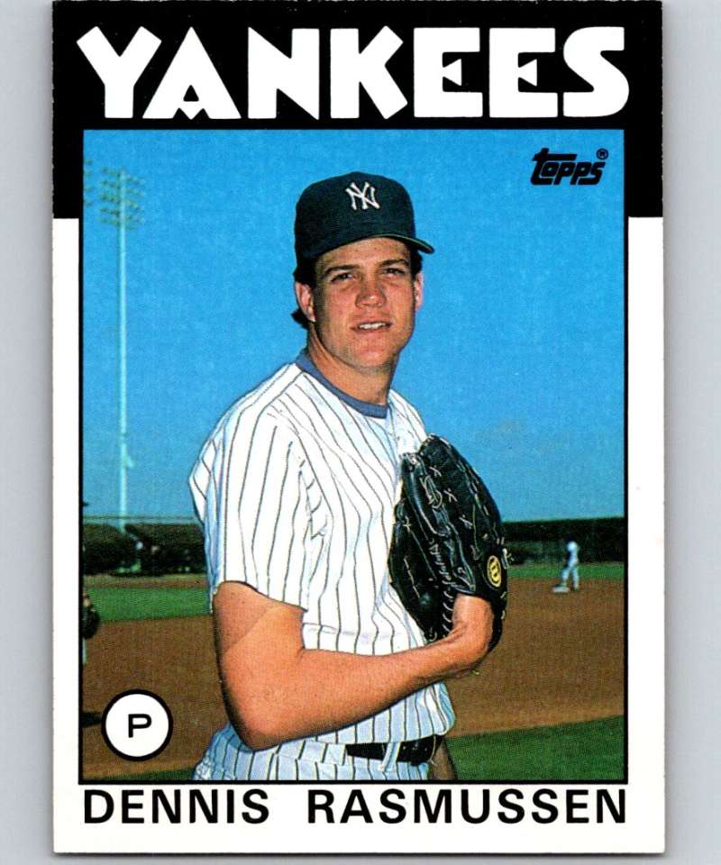 1986 Topps #301 Dennis Rasmussen Yankees MLB Baseball Image 1