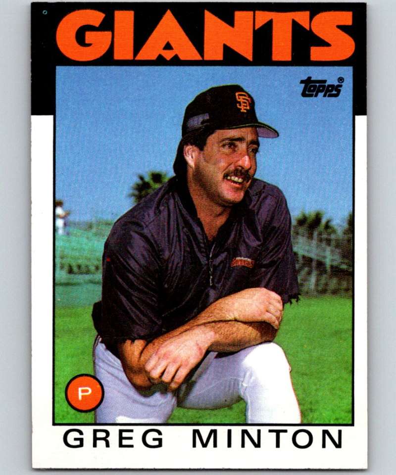 1986 Topps #310 Greg Minton Giants MLB Baseball Image 1