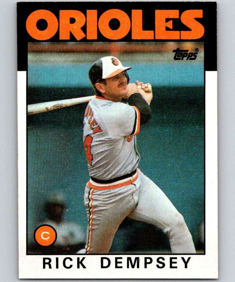 1986 Topps #358 Rick Dempsey Orioles MLB Baseball Image 1