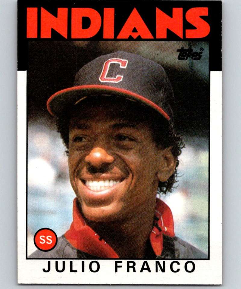 1986 Topps #391 Julio Franco Indians MLB Baseball Image 1