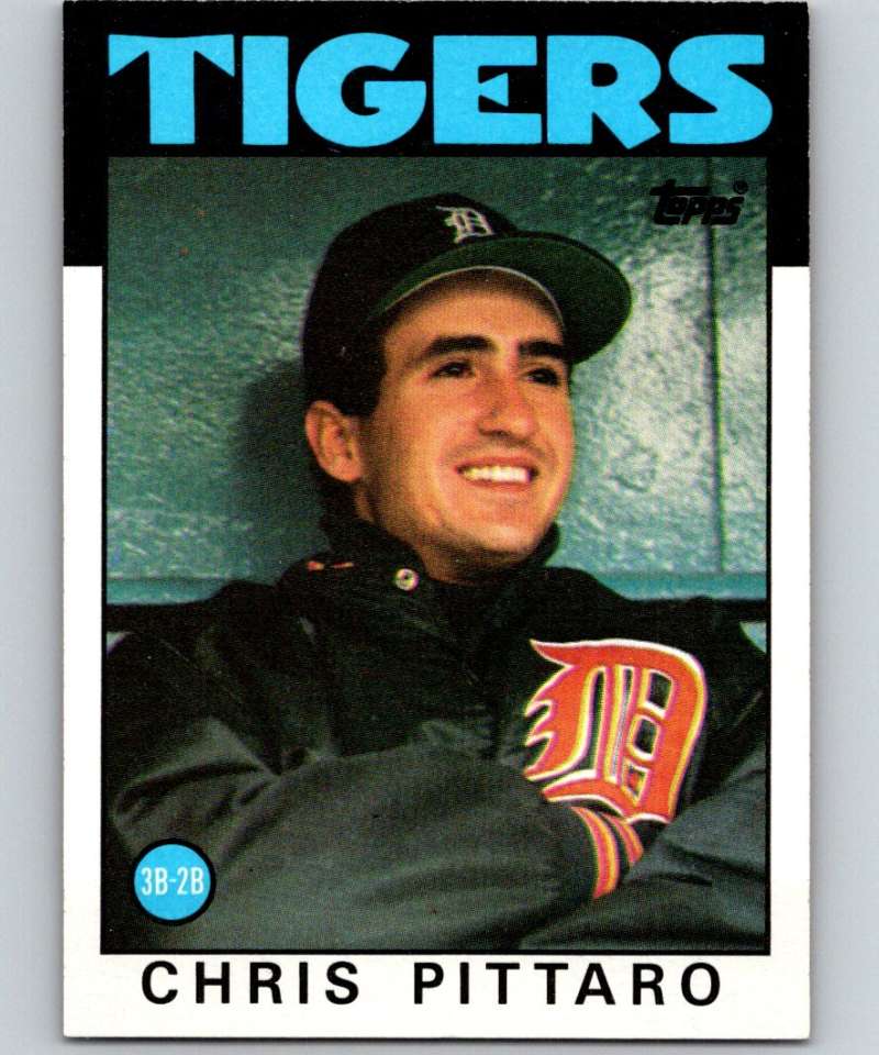 1986 Topps #393 Chris Pittaro RC Rookie Tigers MLB Baseball Image 1