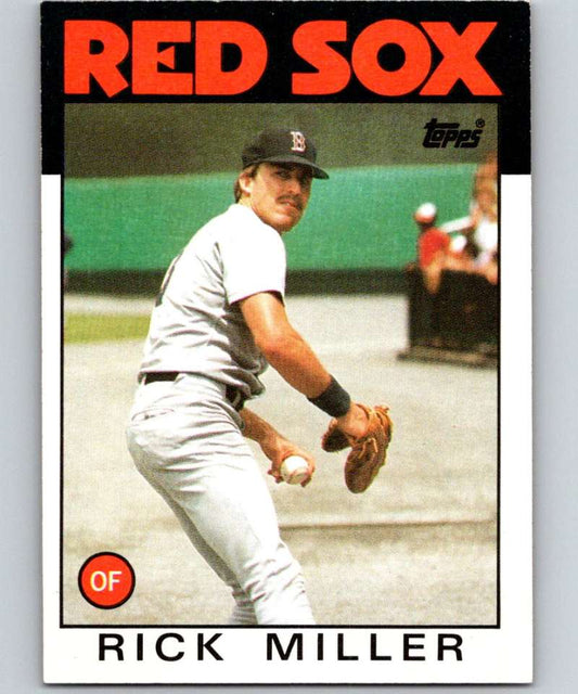 1986 Topps #424 Rick Miller Red Sox MLB Baseball Image 1