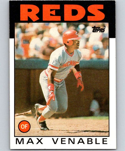 1986 Topps #428 Max Venable Reds MLB Baseball Image 1