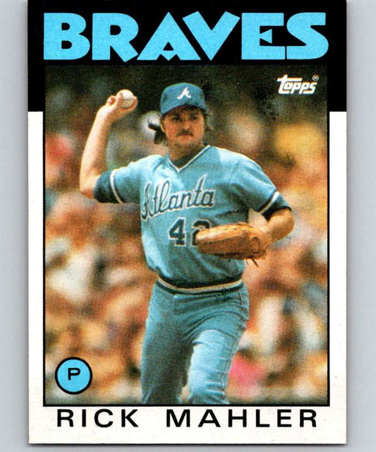 1986 Topps #437 Rick Mahler Braves MLB Baseball Image 1