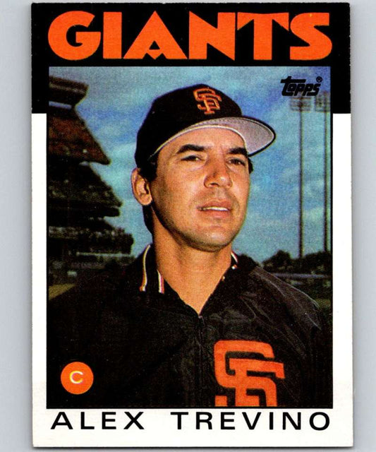 1986 Topps #444 Alex Trevino Giants MLB Baseball Image 1