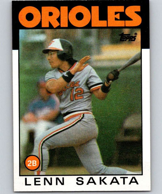 1986 Topps #446 Lenn Sakata Orioles MLB Baseball Image 1