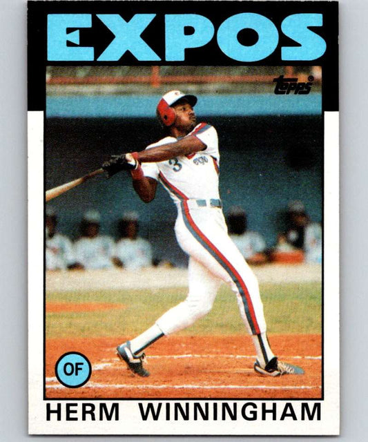 1986 Topps #448 Herm Winningham Expos MLB Baseball Image 1