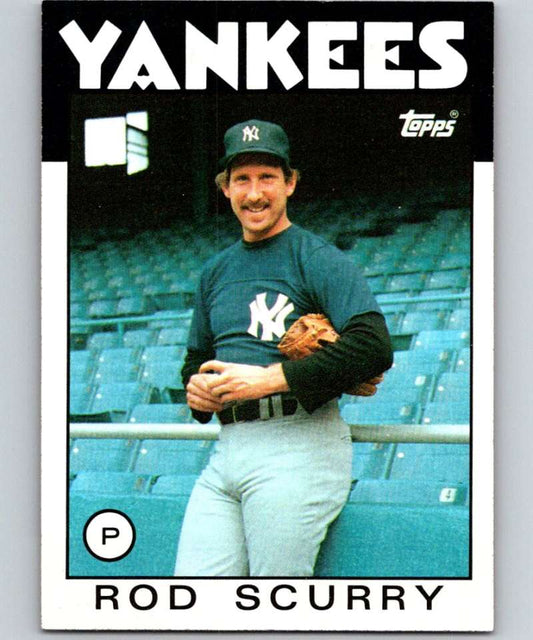 1986 Topps #449 Rod Scurry Yankees MLB Baseball Image 1