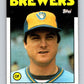 1986 Topps #452 Bobby Clark Brewers MLB Baseball Image 1