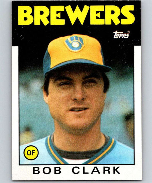 1986 Topps #452 Bobby Clark Brewers MLB Baseball Image 1