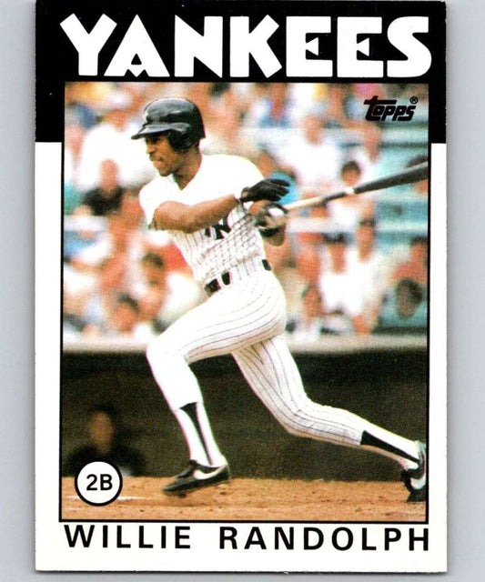 1986 Topps #455 Willie Randolph Yankees MLB Baseball Image 1