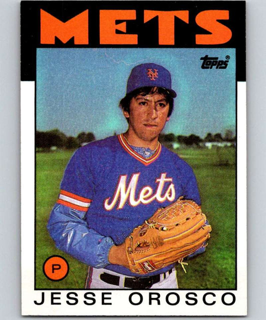 1986 Topps #465 Jesse Orosco Mets MLB Baseball Image 1
