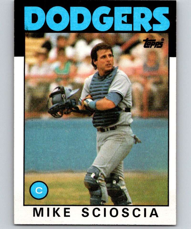 1986 Topps #468 Mike Scioscia Dodgers MLB Baseball Image 1