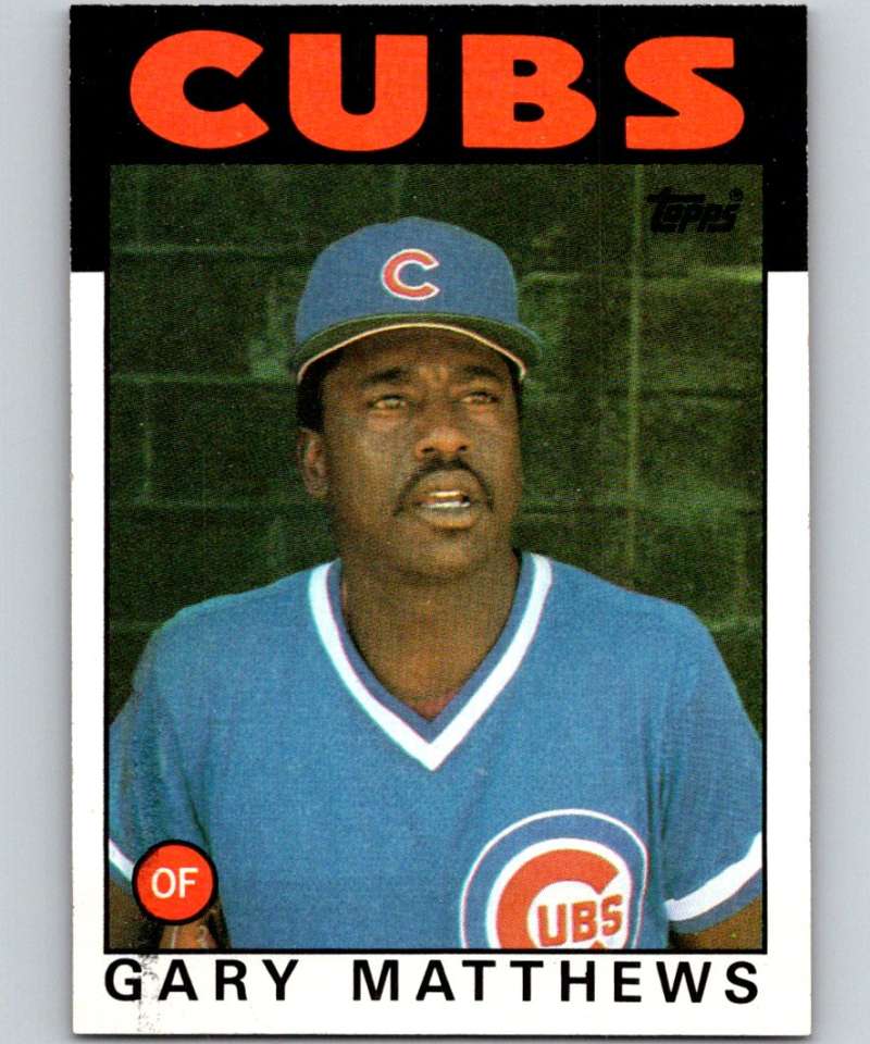 1986 Topps #485 Gary Matthews Cubs MLB Baseball Image 1