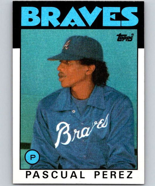 1986 Topps #491 Pascual Perez Braves MLB Baseball Image 1