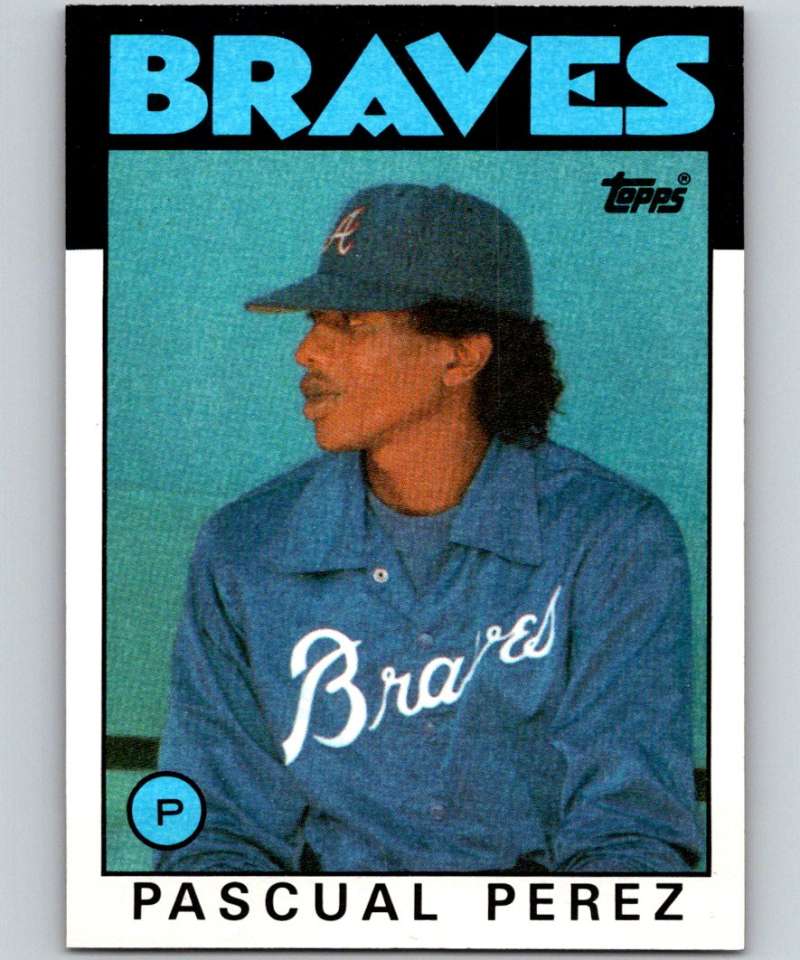 1986 Topps #491 Pascual Perez Braves MLB Baseball Image 1