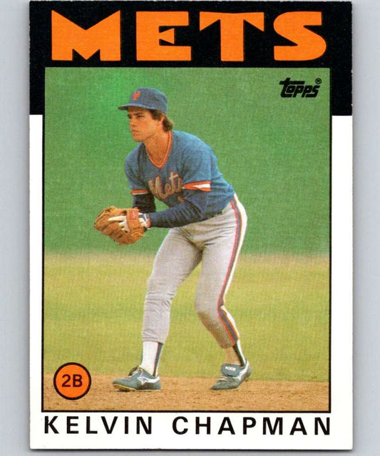 1986 Topps #492 Kelvin Chapman Mets MLB Baseball Image 1