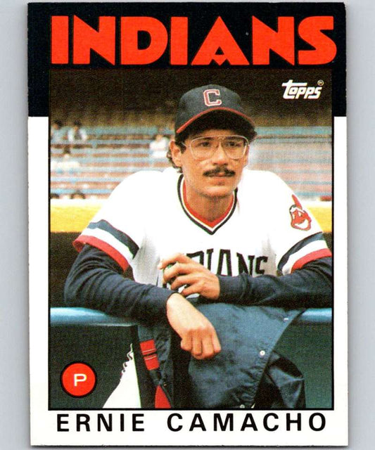 1986 Topps #509 Ernie Camacho Indians MLB Baseball Image 1