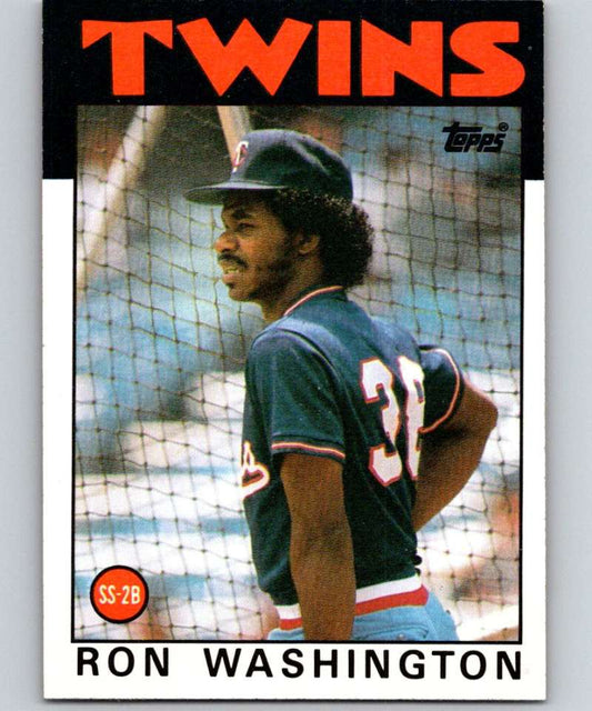 1986 Topps #513 Ron Washington Twins MLB Baseball Image 1