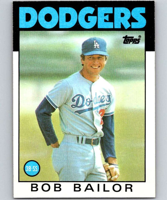 1986 Topps #522 Bob Bailor Dodgers MLB Baseball Image 1