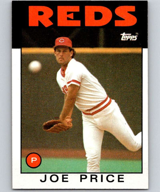 1986 Topps #523 Joe Price Reds MLB Baseball Image 1
