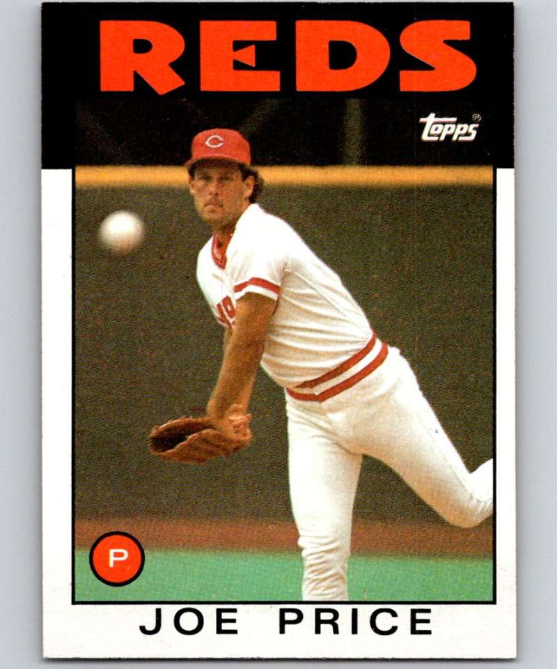 1986 Topps #523 Joe Price Reds MLB Baseball Image 1