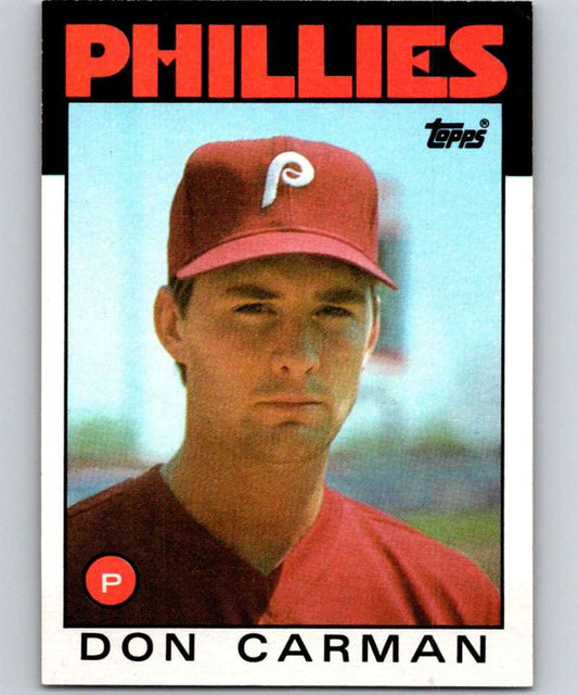 1986 Topps #532 Don Carman RC Rookie Phillies MLB Baseball Image 1