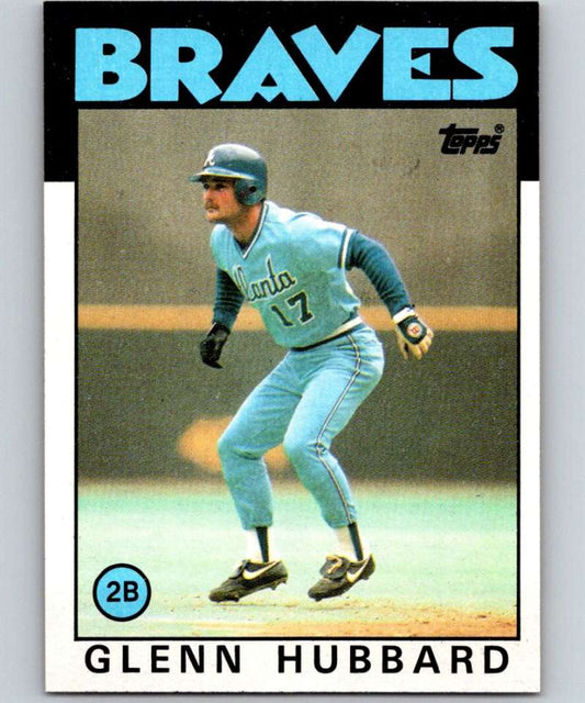 1986 Topps #539 Glenn Hubbard Braves MLB Baseball Image 1