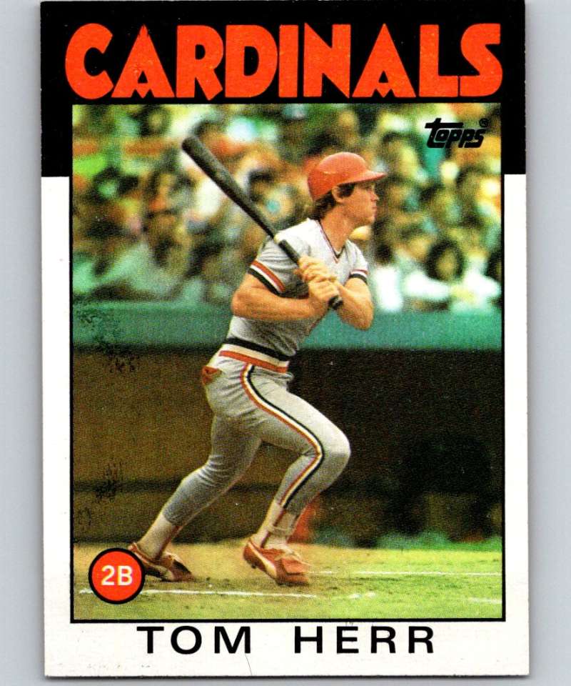 1986 Topps #550 Tom Herr Cardinals MLB Baseball Image 1