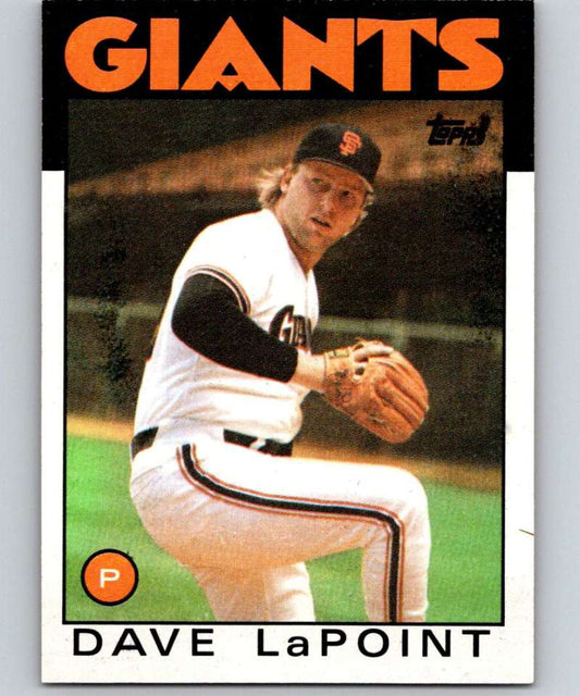 1986 Topps #551 Dave LaPoint Giants MLB Baseball Image 1