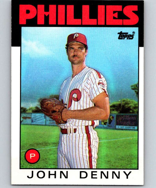 1986 Topps #556 John Denny Phillies MLB Baseball Image 1