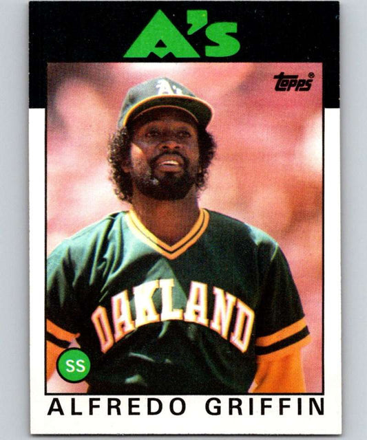 1986 Topps #566 Alfredo Griffin Athletics MLB Baseball Image 1