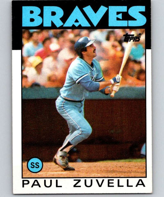 1986 Topps #572 Paul Zuvella Braves MLB Baseball Image 1