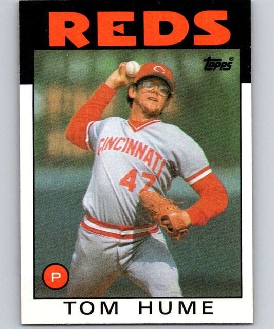 1986 Topps #573 Tom Hume Reds MLB Baseball Image 1