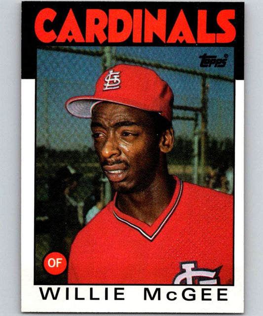 1986 Topps #580 Willie McGee Cardinals MLB Baseball Image 1