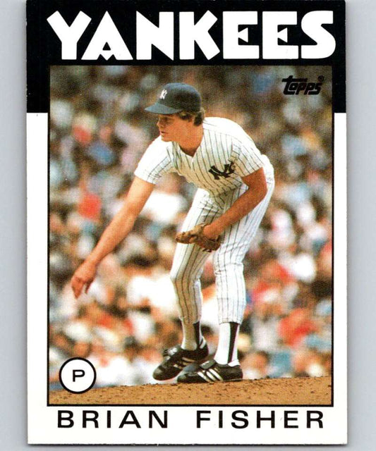 1986 Topps #584 Brian Fisher RC Rookie Yankees MLB Baseball Image 1