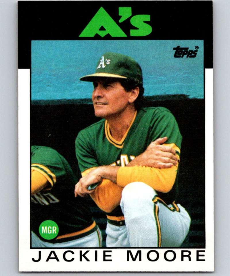 1986 Topps #591 Jackie Moore Athletics MG MLB Baseball Image 1