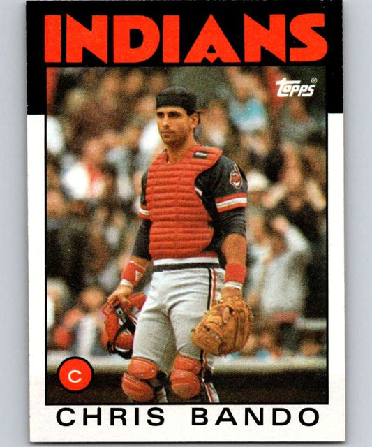 1986 Topps #594 Chris Bando Indians MLB Baseball Image 1