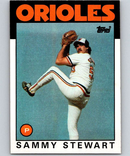 1986 Topps #597 Sammy Stewart Orioles MLB Baseball Image 1