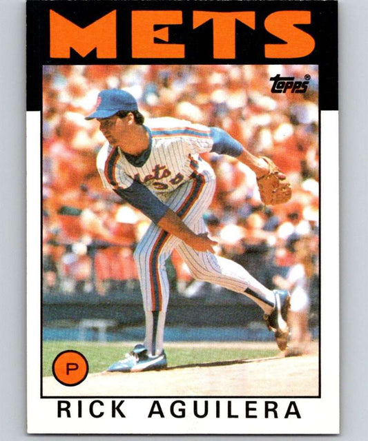 1986 Topps #599 Rick Aguilera RC Rookie Mets MLB Baseball Image 1