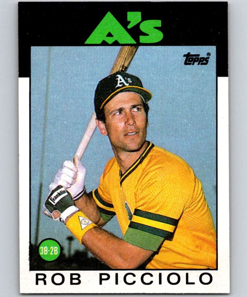 1986 Topps #672 Rob Picciolo Athletics MLB Baseball Image 1
