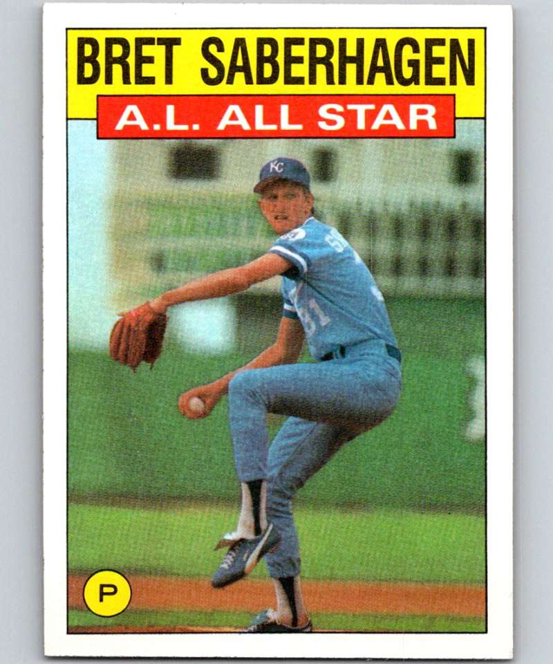 1986 Topps #720 Bret Saberhagen Royals AS MLB Baseball Image 1