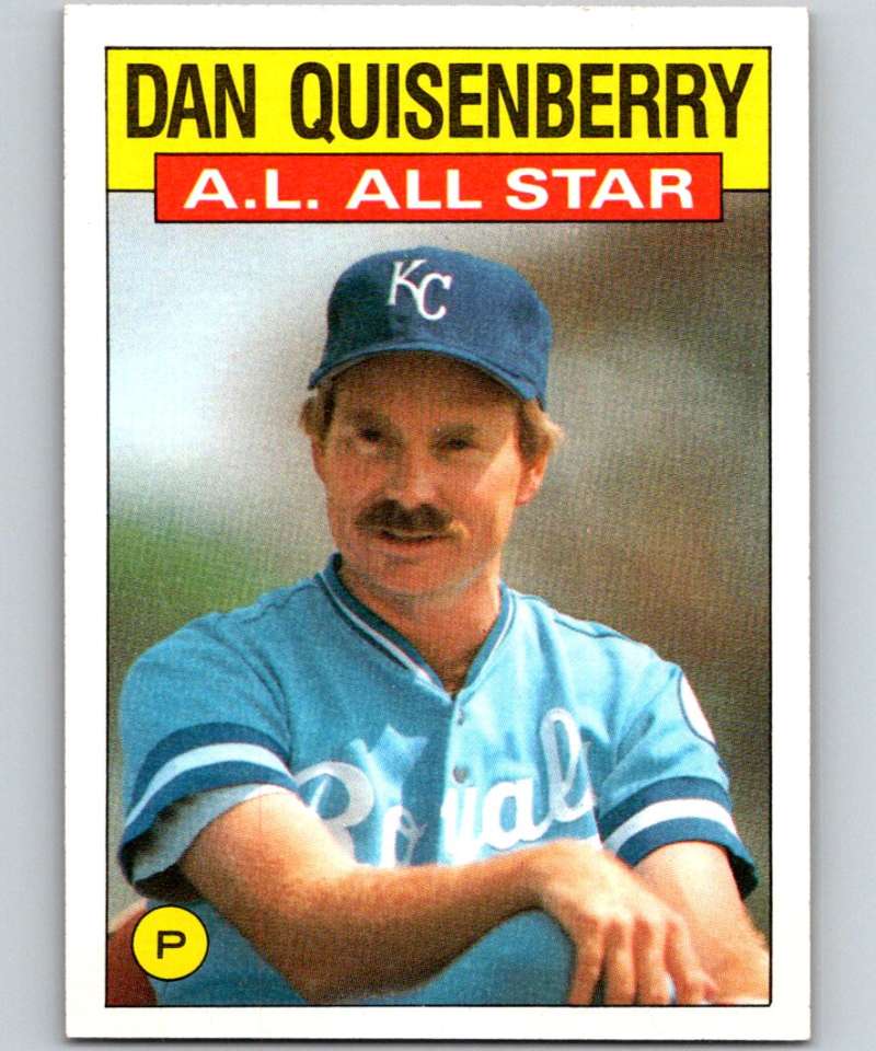 1986 Topps #722 Dan Quisenberry Royals AS MLB Baseball Image 1