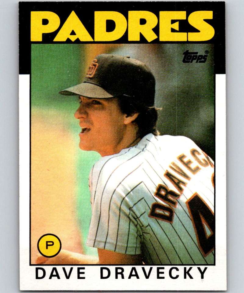 1986 Topps #735 Dave Dravecky Padres MLB Baseball Image 1