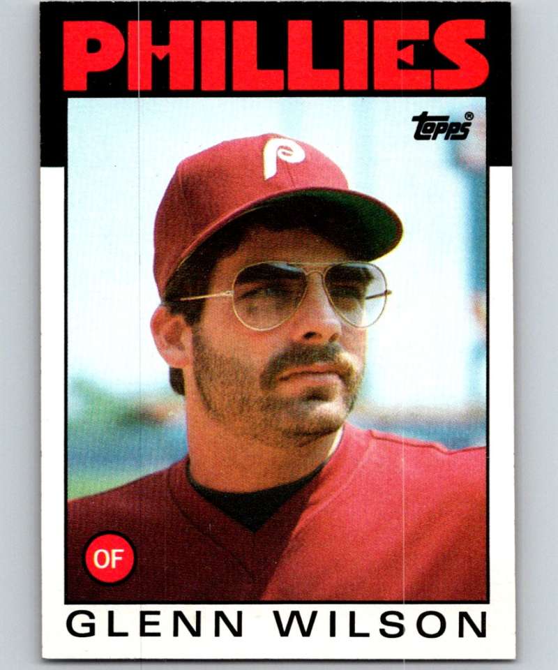 1986 Topps #736 Glenn Wilson Phillies MLB Baseball Image 1